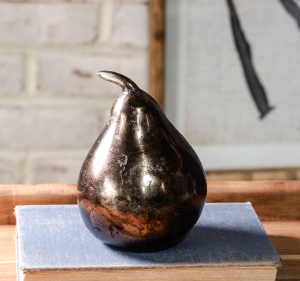5.5" Ant. Brass Deco Pear