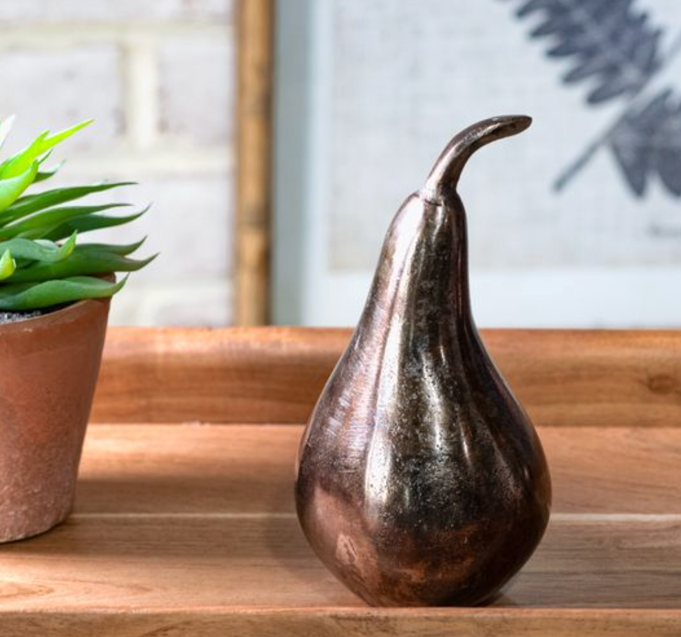 5.9" Ant. Bronze Deco Pear