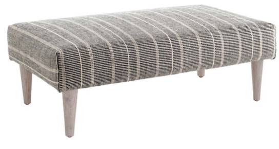 Sammy Black Rug Ottoman
